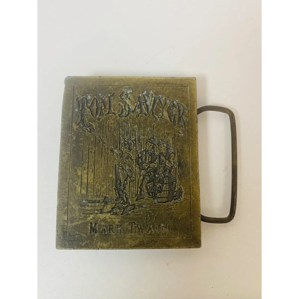 Tom Sawyer Mark Twain Brass‎ Belt Buckle Koleaco 1976